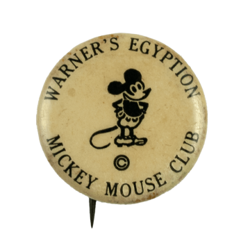 Warner's Egyption Mickey Mouse Club Club Busy Beaver Button Museum
